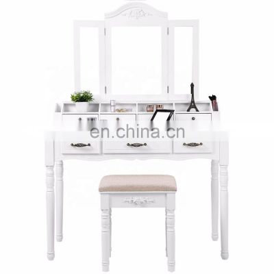 Three Mirrored Simple Dressing Table 7 Drawers 6 Organizers dresser makeup table