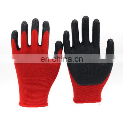 13 gauge Cheap Nylon Liner Latex Coated Gloves Crinkle Latex Gloves