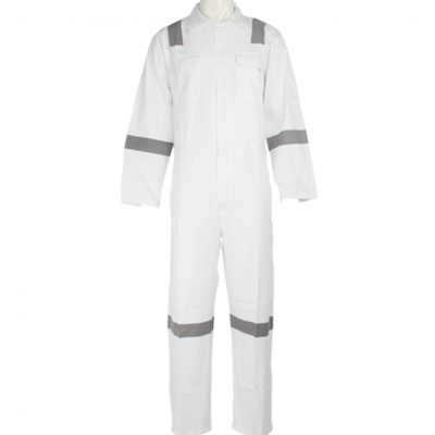100% Cotton Boilersuits Coveralls Fastner Type 190g White