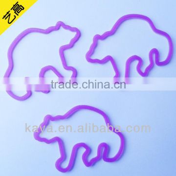 Hot-selling and promotional silicone rubber band with various animal shape