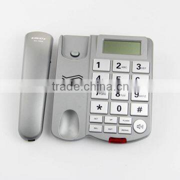 White color 12 digital lcd big button viop phone for the elderly