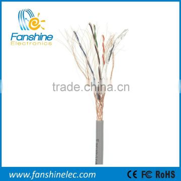 Fanshine 0.57mm CCA 4 Paris PVC Cat6 SFTP Lan Network Cable with 305M Braiding 64*0.15mm CCA New HDPE
