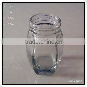 Xuzhou produces unique shaped clear glass honey jars 80ml