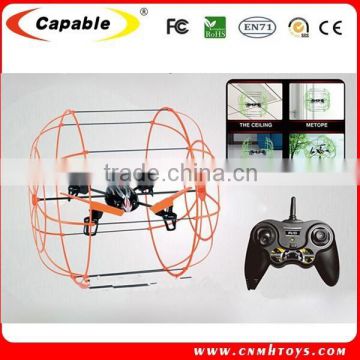 2.4G 4CH UFO with soft circle U828 2.4G 4 Axis quadcopter RC climbing wall helicopter