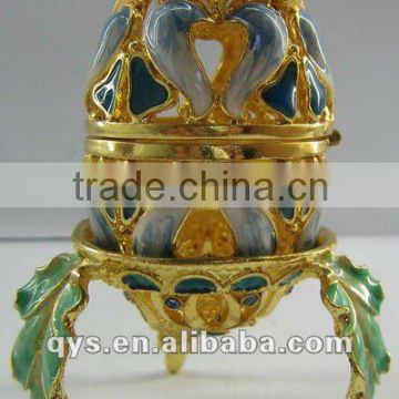 Egg-shaped Decorative Metal Jewelry Box