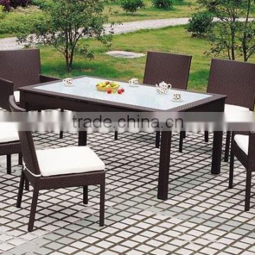 Wicker Rattan Outdoor Dining Table Set with 6chairs FO-T003