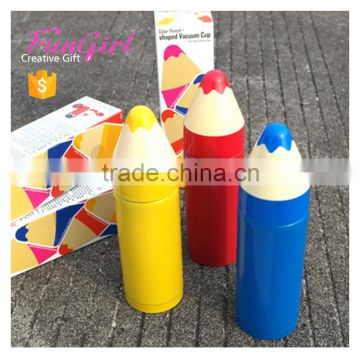 Novelty Creative Design Pencil Shape Mug Stainless Steel Vacuum Cup Thermos Flask