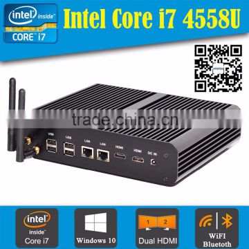 Hot sale cheapest computer i7 small pcs Intel Core i7-4558U Barebones Intel 5100 support ultra HD 4K resolution i7 wifi htpc