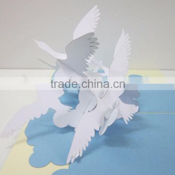 3d pop up greeting Thank you Dove card