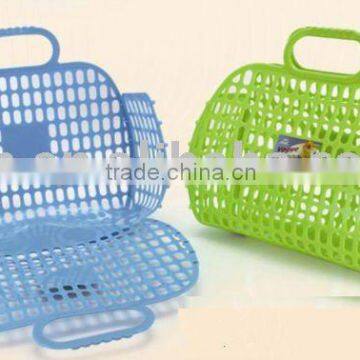 Folding Plastic Basket With Handle