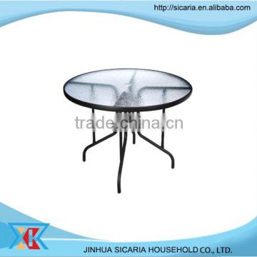 big round family dinning glass table