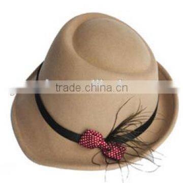 Hot selling Elegant Fashion Ladies cloche wool felt hats with flower decoration