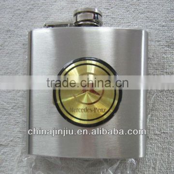Best 7oz polished stainless steel flask hip steel with logo on it