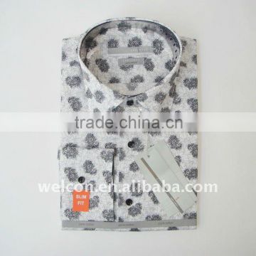 Men's classic business dress pure cotton long sleeve stylish floral shirt
