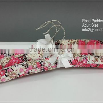 The HEAD red rose stain hanger,adult padded hanger ,coat hanger ,made in china