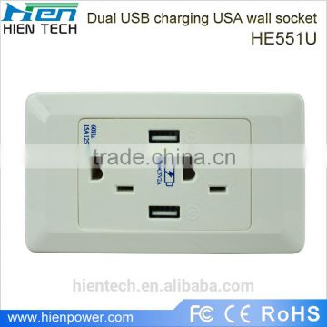 HE - 551U double double USB socket ul wall socket