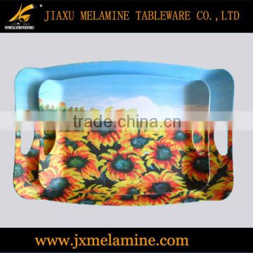 14" 18'' melamine ware frosted tray with handle
