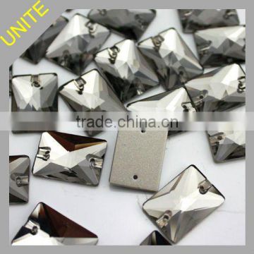 Wholesale Rectangle Sew-on Stones Black diamond 25x18mm U3250