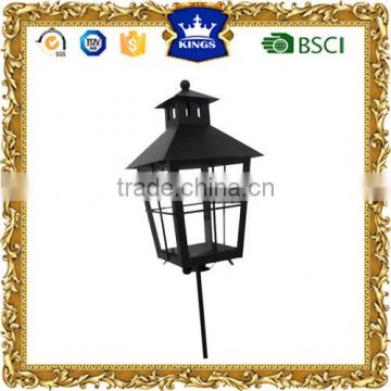 Black small Grave outdoor insert stem metal candle lantern
