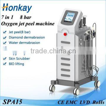 7 in 1 water oxygen vertical jet dermabrasion/ High pressure oxygen skin dermabrasion for skin rejuvenation