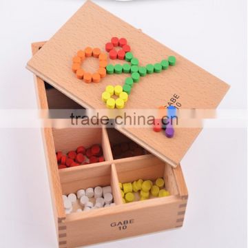 Froebel Wooden Colorful Beads Teaching Tool Learning Educational Preschool baby toys Colorful wood particle combination