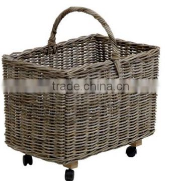 Rustic wicker plant baskets as home garden decor from manufacturer