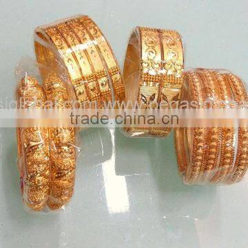 Stylish Micro Gold Plated Kadas, Wholesale Fancy Indian Kada Bangles