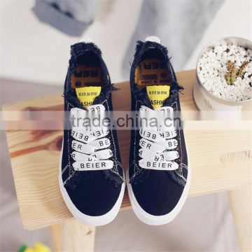Students Flat - bottomed canvas running shoes women white board shoes