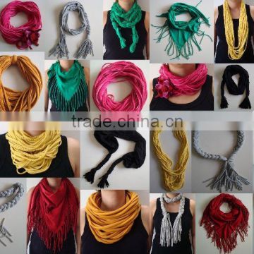 Designer knitwear scarves