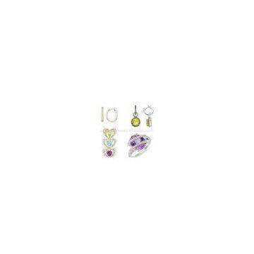 Sell 14k Gold Diamond Amethyst Peridot Citrine Ring, Earring And Pendant