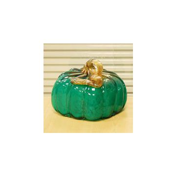 2015 Wholesale Chinese Making Hand-blown Cuboid Aqua Glass Pumpkin for Home Decoration