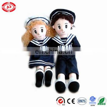 Navy sitting couple cute stuffed plush toy doll