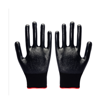 42g black shell black nitrile coated gloves