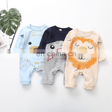Wholesale cotton baby clothes animal cartoon printed jumpsuit baby cute long sleeve romper