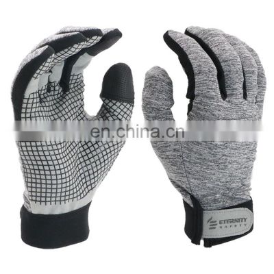 Anti slip construction grey new microfiber mechanic work gloves