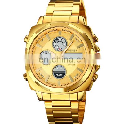 SKMEI 1673 Luxury Watch Stainless Steel Relogio Mens Jam Tangan Digital Watches