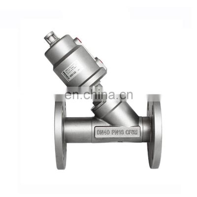 Steam Control Double Acting 1/2 inch SS Flanged Pneumatic Actuator Angle Seat Valve