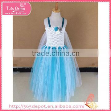 Movie formal dress and snowflake fabric for elsa to baby girl