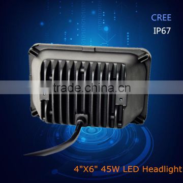 New arrival Smart design 45W 4"X6" LED Headlight 24 volt truck lights
