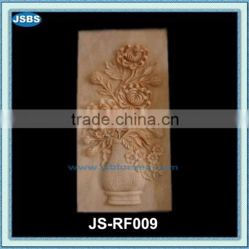 cheap home decoration stone relief flower carving