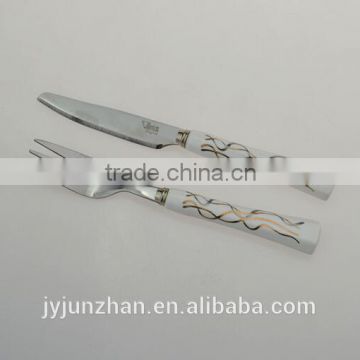 Fruit fork knife sets with high mirror polish and ceramic handle