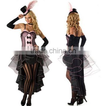 Factory! Ladies Burlesque Corset Lace up Costume Bustier Dancer Saloon Party fancy Dress burlesque costume