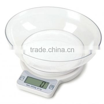 digital kitchen scale with bowl