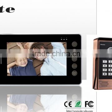 dimansi CE/ ROHS villa video intercom system 7 inch TFT-LCD color video door phone video talking doorbell