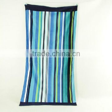 100% cotton reactive printing colorful stripes beach towel velvet printed stirpes towel