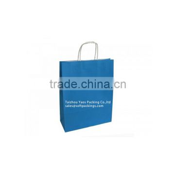 pantone color printing kraft paper shopping bag, take away kraft paper packing bag with square bottom, custom paper carrier bag