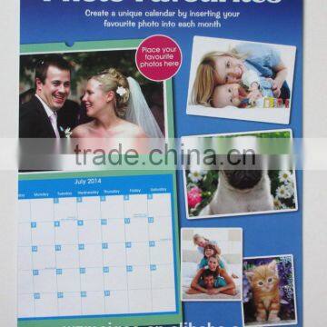 Hot sale 2014 calendar with inserting photo into each month