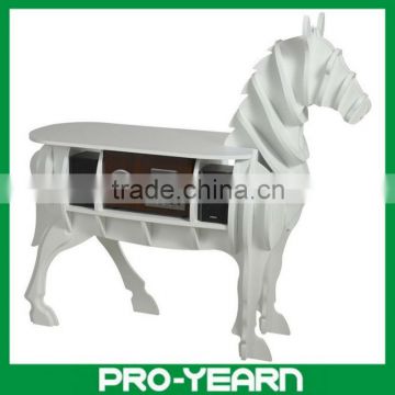 Wooden Horse Head Table Storage Cabinet with Legs and Demountable Design for Speaker and Voice Box