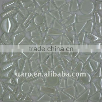 Free style Round and Triangle Clear Pebble Glass Mosaic Loose Form