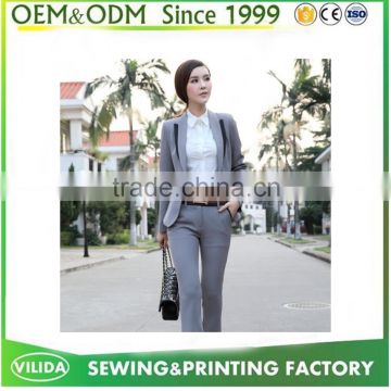 Office Ladies Formal Design Tailors Business Pants Suit for Women OEM